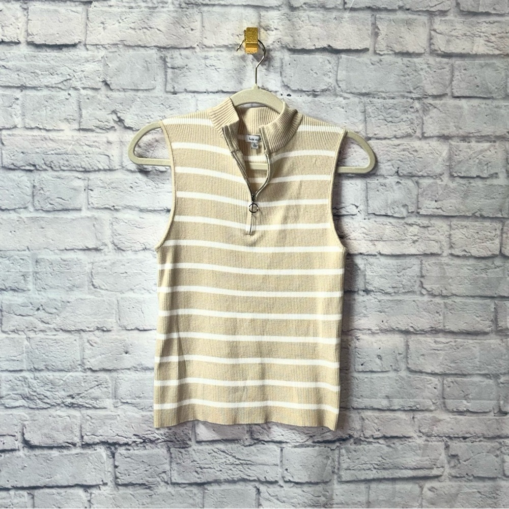 Striped Zip Up Tank